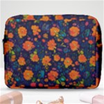 Mid Century Retro Floral 1970s 1960s Pattern 61 Make Up Pouch (Large)