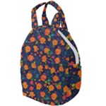 Mid Century Retro Floral 1970s 1960s Pattern 61 Travel Backpack