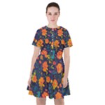 Mid Century Retro Floral 1970s 1960s Pattern 61 Sailor Dress