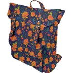 Mid Century Retro Floral 1970s 1960s Pattern 61 Buckle Up Backpack