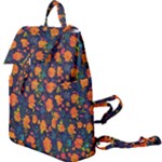 Mid Century Retro Floral 1970s 1960s Pattern 61 Buckle Everyday Backpack
