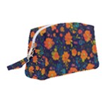 Mid Century Retro Floral 1970s 1960s Pattern 61 Wristlet Pouch Bag (Medium)