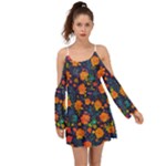 Mid Century Retro Floral 1970s 1960s Pattern 61 Boho Dress