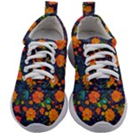 Mid Century Retro Floral 1970s 1960s Pattern 61 Kids Athletic Shoes