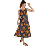 Mid Century Retro Floral 1970s 1960s Pattern 61 Summer Maxi Dress
