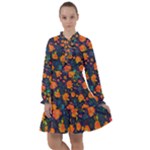 Mid Century Retro Floral 1970s 1960s Pattern 61 All Frills Dress