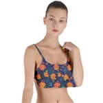 Mid Century Retro Floral 1970s 1960s Pattern 61 Layered Top Bikini Top 