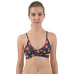 Mid Century Retro Floral 1970s 1960s Pattern 61 Wrap Around Bikini Top