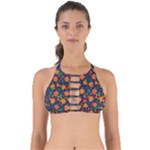 Mid Century Retro Floral 1970s 1960s Pattern 61 Perfectly Cut Out Bikini Top