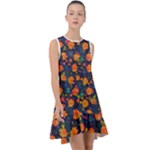 Mid Century Retro Floral 1970s 1960s Pattern 61 Frill Swing Dress