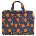 Mid Century Retro Floral 1970s 1960s Pattern 61 MacBook Pro 15  Double Pocket Laptop Bag 