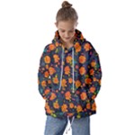 Mid Century Retro Floral 1970s 1960s Pattern 61 Kids  Oversized Hoodie
