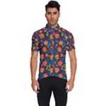 Mid Century Retro Floral 1970s 1960s Pattern 61 Men s Short Sleeve Cycling Jersey