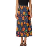Mid Century Retro Floral 1970s 1960s Pattern 61 Classic Midi Chiffon Skirt