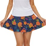 Mid Century Retro Floral 1970s 1960s Pattern 61 Women s Skort