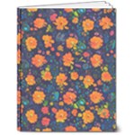 Mid Century Retro Floral 1970s 1960s Pattern 61 7  x 9  Softcover Notebook