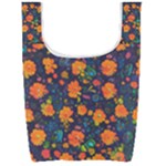 Mid Century Retro Floral 1970s 1960s Pattern 61 Foldable Shopping Bag