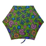 Mid Century Retro Floral 1970s 1960s Pattern 59 Mini Folding Umbrellas