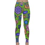 Mid Century Retro Floral 1970s 1960s Pattern 59 Classic Yoga Leggings