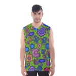 Mid Century Retro Floral 1970s 1960s Pattern 59 Men s Basketball Tank Top