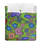 Mid Century Retro Floral 1970s 1960s Pattern 59 Duvet Cover Double Side (Full/ Double Size)