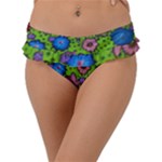 Mid Century Retro Floral 1970s 1960s Pattern 59 Frill Bikini Bottoms