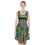 Mid Century Retro Floral 1970s 1960s Pattern 59 Racerback Midi Dress