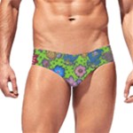 Mid Century Retro Floral 1970s 1960s Pattern 59 Men s Swim Brief