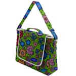 Mid Century Retro Floral 1970s 1960s Pattern 59 Box Up Messenger Bag