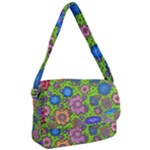 Mid Century Retro Floral 1970s 1960s Pattern 59 Courier Bag