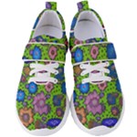 Mid Century Retro Floral 1970s 1960s Pattern 59 Women s Velcro Strap Shoes