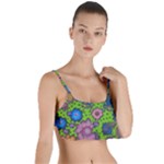 Mid Century Retro Floral 1970s 1960s Pattern 59 Layered Top Bikini Top 