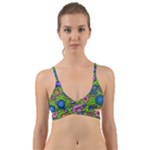 Mid Century Retro Floral 1970s 1960s Pattern 59 Wrap Around Bikini Top