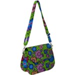Mid Century Retro Floral 1970s 1960s Pattern 59 Saddle Handbag