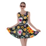 Mid Century Retro Floral 1970s 1960s Pattern 57 Skater Dress