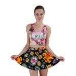 Mid Century Retro Floral 1970s 1960s Pattern 57 Mini Skirt