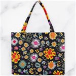 Mid Century Retro Floral 1970s 1960s Pattern 57 Mini Tote Bag