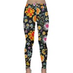Mid Century Retro Floral 1970s 1960s Pattern 57 Classic Yoga Leggings