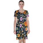 Mid Century Retro Floral 1970s 1960s Pattern 57 Short Sleeve Nightdress
