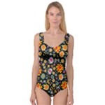 Mid Century Retro Floral 1970s 1960s Pattern 57 Princess Tank Leotard 
