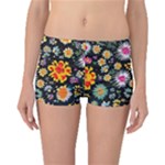 Mid Century Retro Floral 1970s 1960s Pattern 57 Boyleg Bikini Bottoms