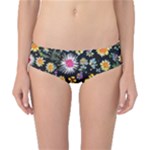Mid Century Retro Floral 1970s 1960s Pattern 57 Classic Bikini Bottoms