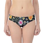Mid Century Retro Floral 1970s 1960s Pattern 57 Hipster Bikini Bottoms
