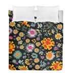 Mid Century Retro Floral 1970s 1960s Pattern 57 Duvet Cover Double Side (Full/ Double Size)
