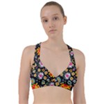 Mid Century Retro Floral 1970s 1960s Pattern 57 Sweetheart Sports Bra