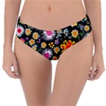 Mid Century Retro Floral 1970s 1960s Pattern 57 Reversible Classic Bikini Bottoms