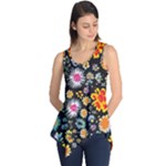Mid Century Retro Floral 1970s 1960s Pattern 57 Sleeveless Tunic