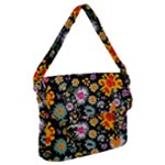 Mid Century Retro Floral 1970s 1960s Pattern 57 Buckle Messenger Bag