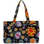 Mid Century Retro Floral 1970s 1960s Pattern 57 Canvas Work Bag