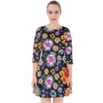 Mid Century Retro Floral 1970s 1960s Pattern 57 Smock Dress